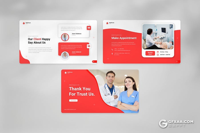 15页医务室医疗诊所专家团队介绍国外PPT模板 - 顶尖PPT