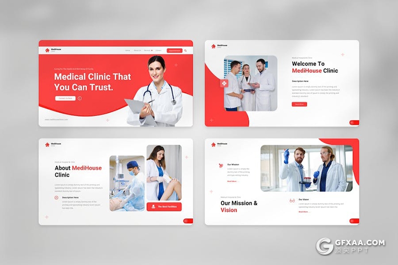 15页医务室医疗诊所专家团队介绍国外PPT模板 - 顶尖PPT