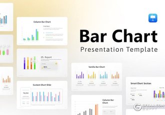 40页多色彩条形柱形图信息图keynote模板 - 顶尖PPT