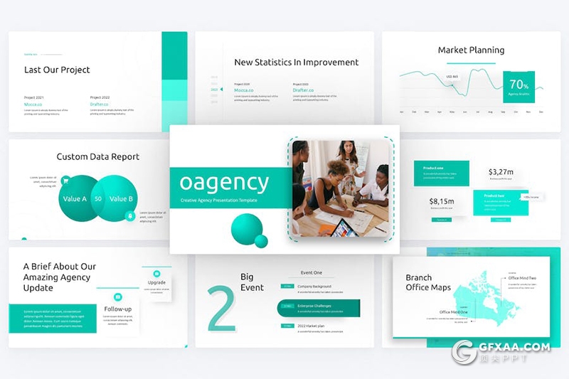 35页创意业务合作商业计划年汇报总结通用国外PPT模板 - 顶尖PPT