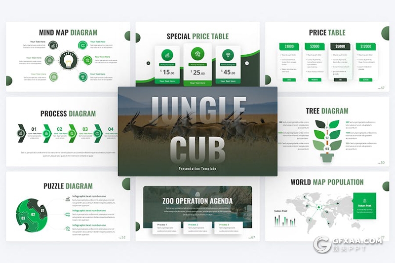 80页动物园宣传介绍动物摄影展示通用PPT模板 - 顶尖PPT