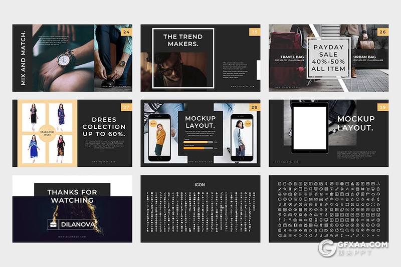 时尚产品介绍宣传品牌营销摄影展示国外keynote模板 - 顶尖PPT