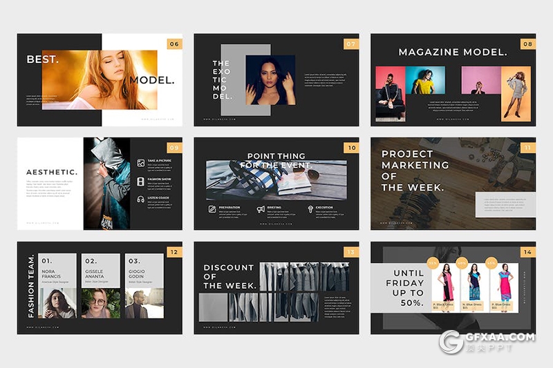 时尚产品介绍宣传品牌营销摄影展示国外keynote模板 - 顶尖PPT