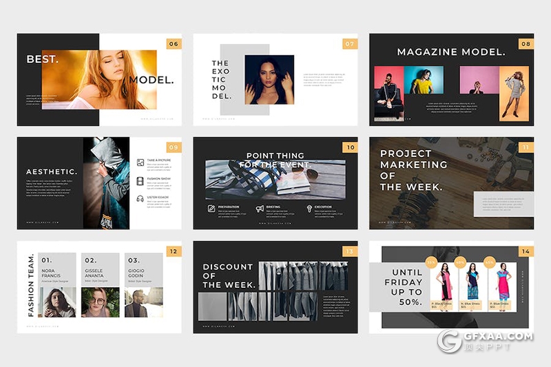 时尚产品介绍宣传品牌营销摄影展示国外keynote模板 - 顶尖PPT