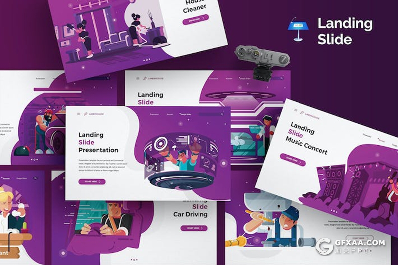 卡通医疗动漫人物图形keynote模板5种配色 - 顶尖PPT