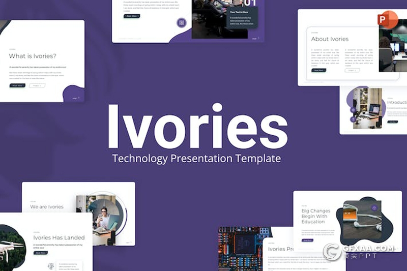 50页紫色创意企业合作年计划总结汇报通用国外PPT模板 - 顶尖PPT