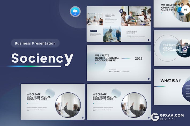 蓝色现代年计划季度总结汇报多功能国外keynote模板 - 顶尖PPT