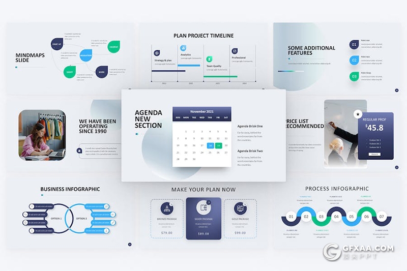 蓝色现代年计划季度总结汇报多功能国外keynote模板 - 顶尖PPT