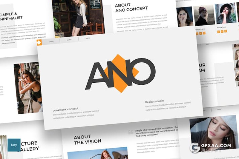 服装摄影品牌展示国外keynote模板5种配色 - 顶尖PPT