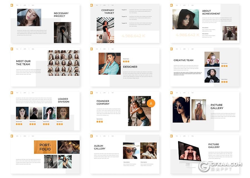服装摄影品牌展示国外keynote模板5种配色 - 顶尖PPT