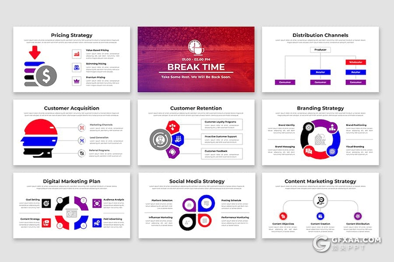 60页业务合作商业计划商务通用国外PPT模板 - 顶尖PPT