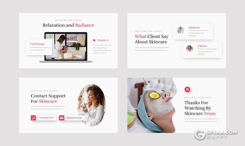 20页女性脸部护肤美容介绍主题国外keynote模板 - 顶尖PPT