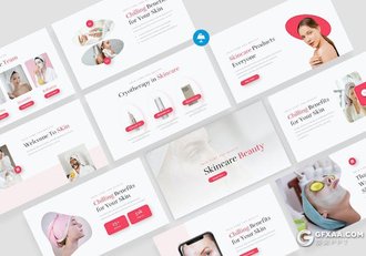 20页女性脸部护肤美容介绍主题国外keynote模板 - 顶尖PPT
