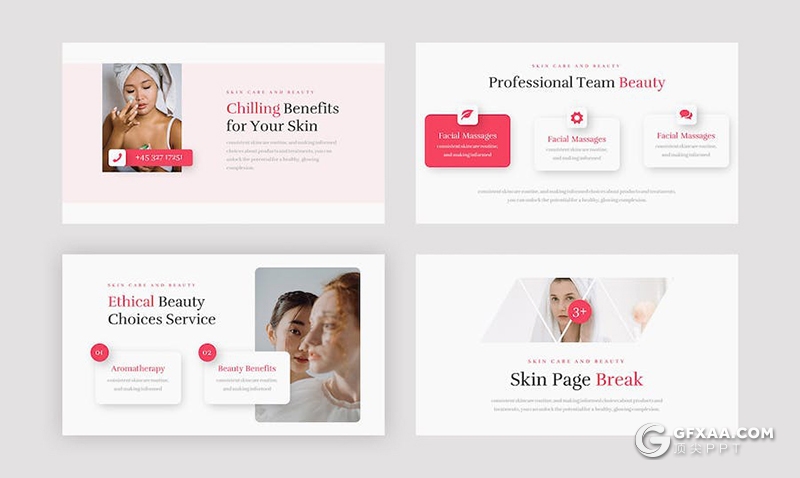 20页女性脸部护肤美容介绍主题国外keynote模板 - 顶尖PPT