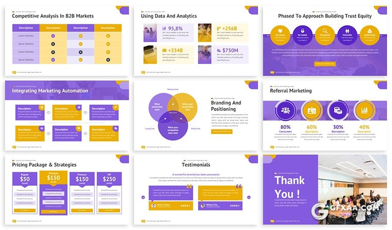 广告B2B营销商业计划项目合作主题国外keynote模板6种配色2款尺寸 - 顶尖PPT