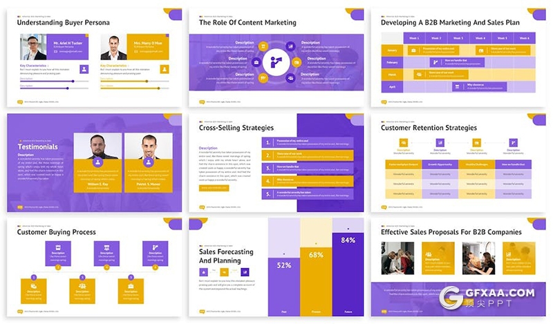 广告B2B营销商业计划项目合作主题国外keynote模板6种配色2款尺寸 - 顶尖PPT