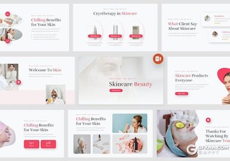 20页女性脸部护肤美容介绍主题国外PPT模板 - 顶尖PPT