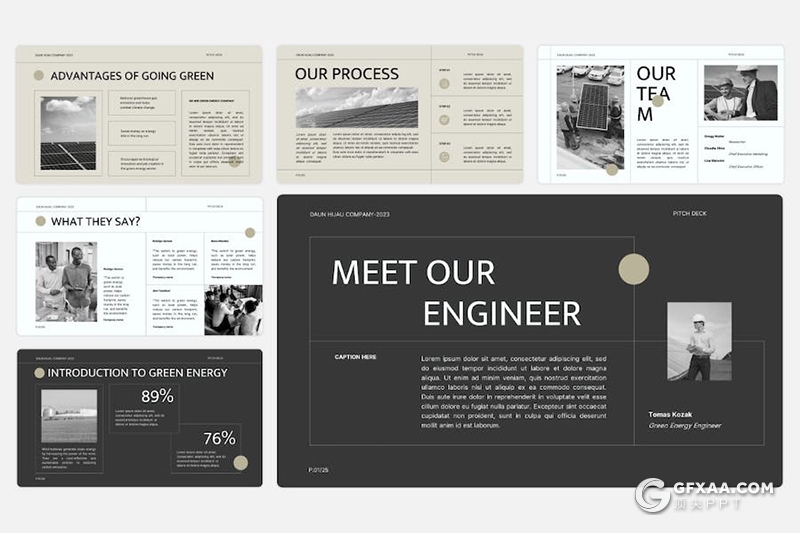 23页绿色能源推广风力发电项目宣传介绍国外PPT模板 - 顶尖PPT