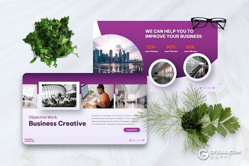 紫色大气市场营销年计划总结汇报策略人物插画多用途国外keynote模板 - 顶尖PPT