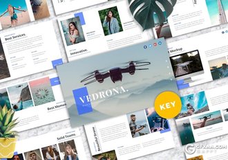 无人机摄影介绍宣传研发国外keynote模板5种配色 - 顶尖PPT