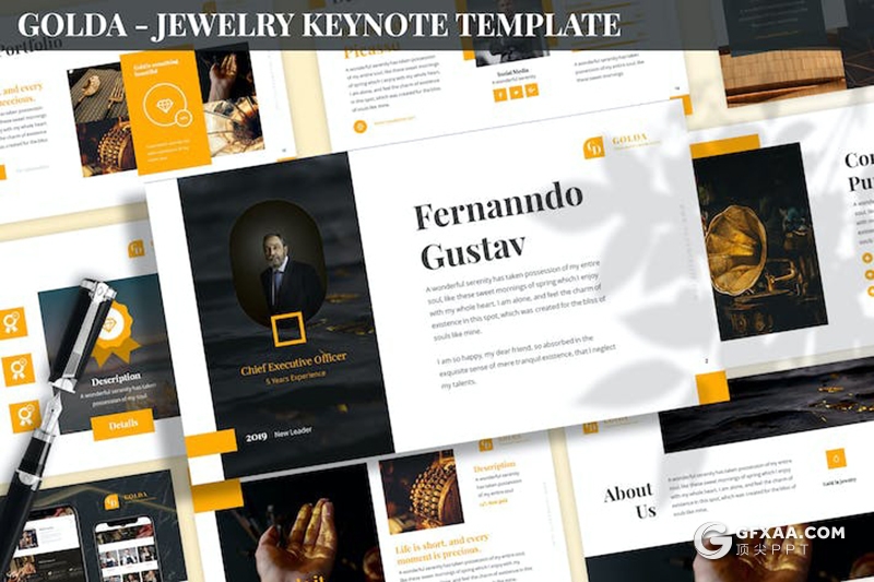 黄金首饰投资市场分析国外keynote模板3种配色 - 顶尖PPT