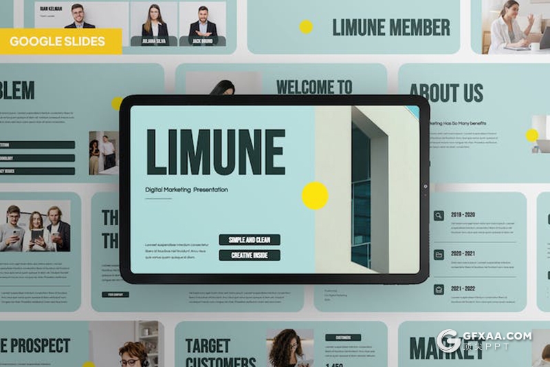 25页水蓝绿色创意数字营销商业计划多用途国外PPT模板 - 顶尖PPT