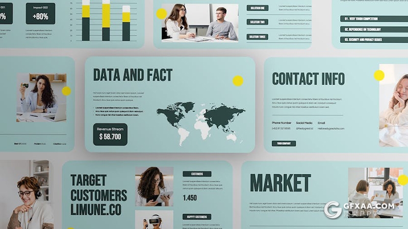 25页水蓝绿色创意数字营销商业计划多用途国外PPT模板 - 顶尖PPT