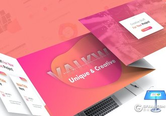 创意年计划总结汇报市场营销主题国外keynote模板5种配色 - 顶尖PPT