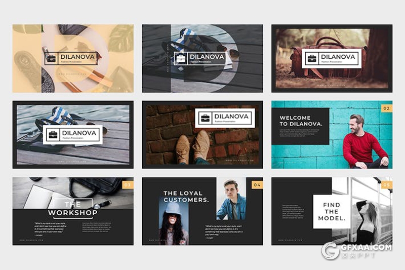 时尚杂志风产品展示品牌宣传国外keynote模板 - 顶尖PPT