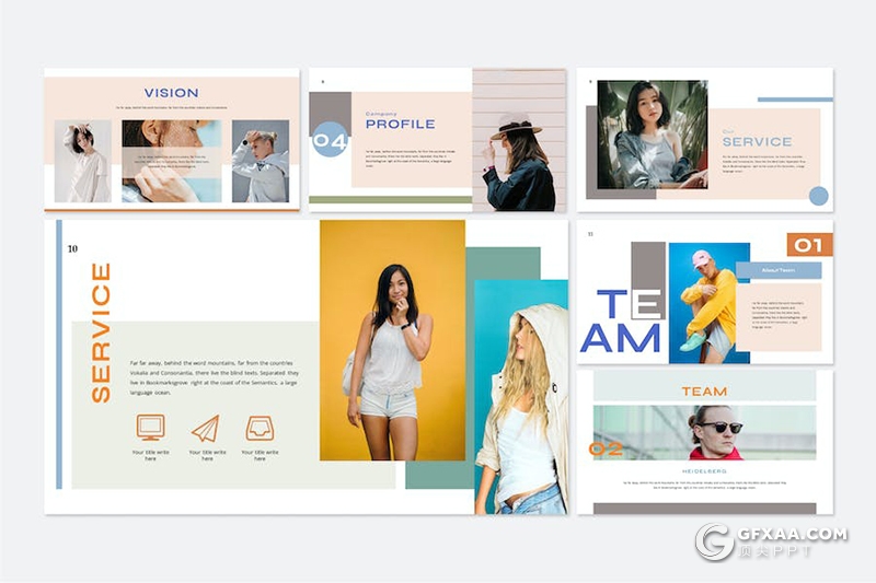 25页时尚杂志风服装展示品牌宣传通用国外PPT模板 - 顶尖PPT