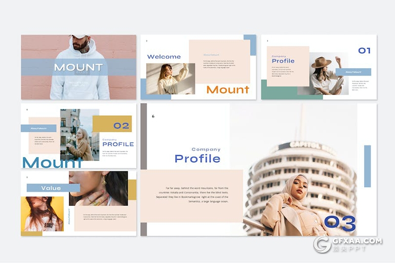25页时尚杂志风服装展示品牌宣传通用国外PPT模板 - 顶尖PPT