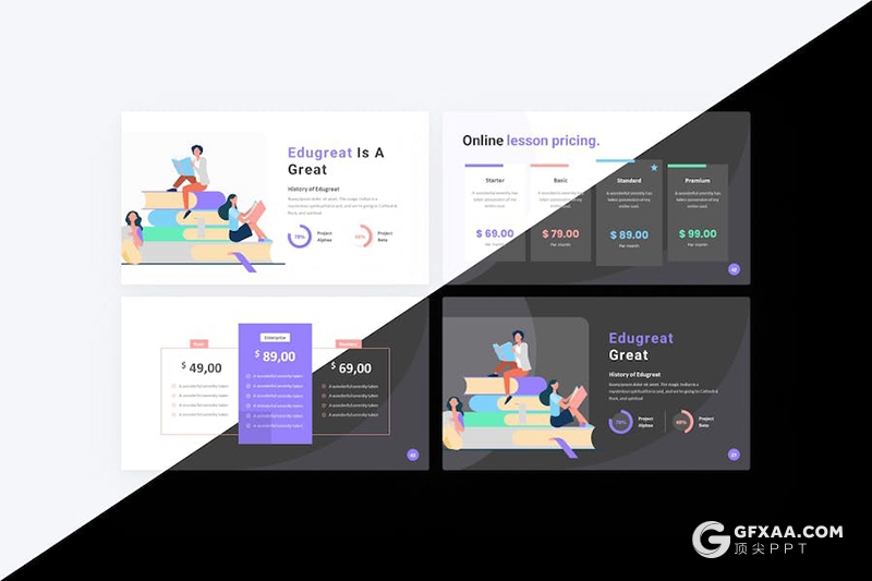 47页大学教育培训分析主题国外PPT模板 - 顶尖PPT