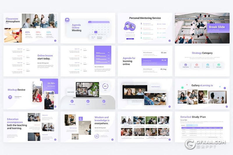 47页大学教育培训分析主题国外PPT模板 - 顶尖PPT