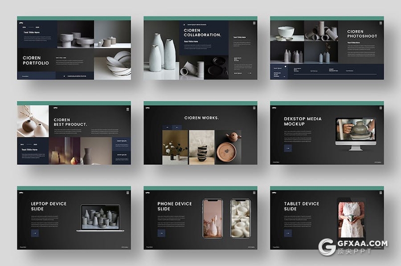 39页传统手工艺陶瓷制作介绍展示商业国外PPT模板 - 顶尖PPT