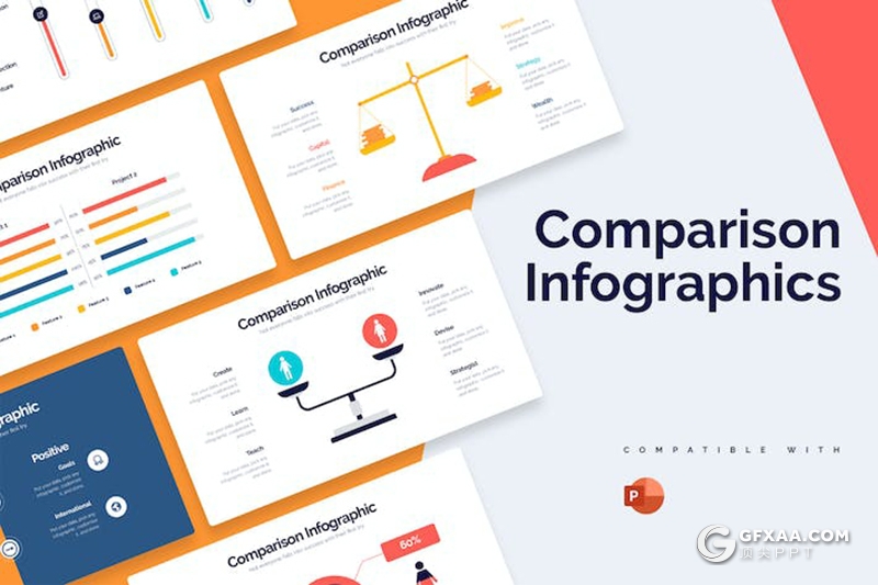 20页商业比较财务数据分析信息图表PPT模板 - 顶尖PPT