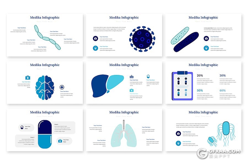 31页医学信息图图形图表PPT模板 - 顶尖PPT