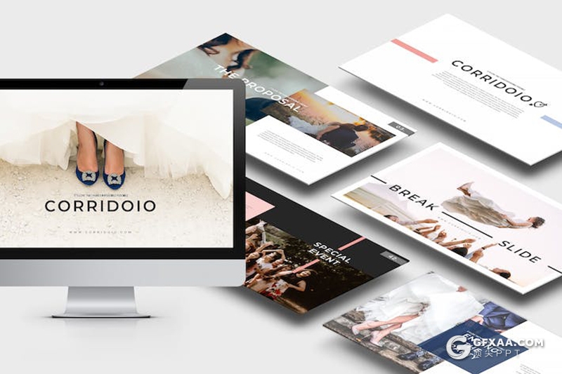 极简风婚纱摄影展示婚礼策划keynote模板 - 顶尖PPT