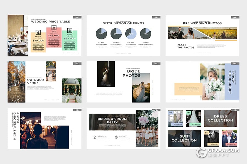 极简风婚纱摄影展示婚礼策划keynote模板 - 顶尖PPT