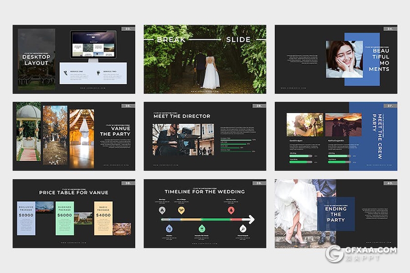 极简风婚纱摄影展示婚礼策划keynote模板 - 顶尖PPT