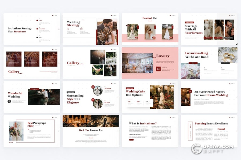 81页婚礼邀请婚礼活动策划主题国外PPT模板 - 顶尖PPT