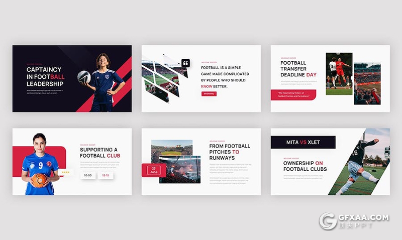 22页足球比赛球队介绍体育运动项目介绍展示国外keynote模板 - 顶尖PPT
