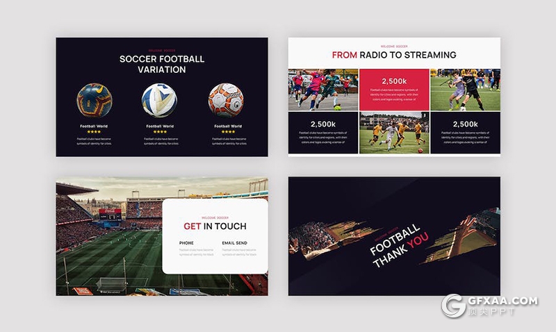 22页足球比赛球队介绍体育运动项目介绍展示国外keynote模板 - 顶尖PPT