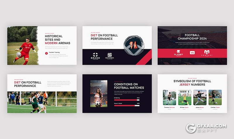 22页足球比赛球队介绍体育运动项目介绍展示国外keynote模板 - 顶尖PPT