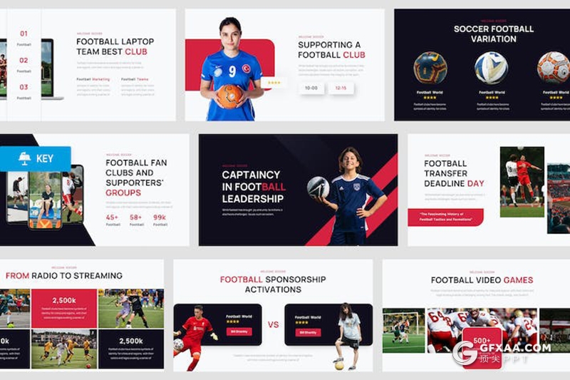 22页足球比赛球队介绍体育运动项目介绍展示国外keynote模板 - 顶尖PPT