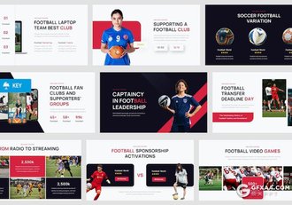 22页足球比赛球队介绍体育运动项目介绍展示国外keynote模板 - 顶尖PPT