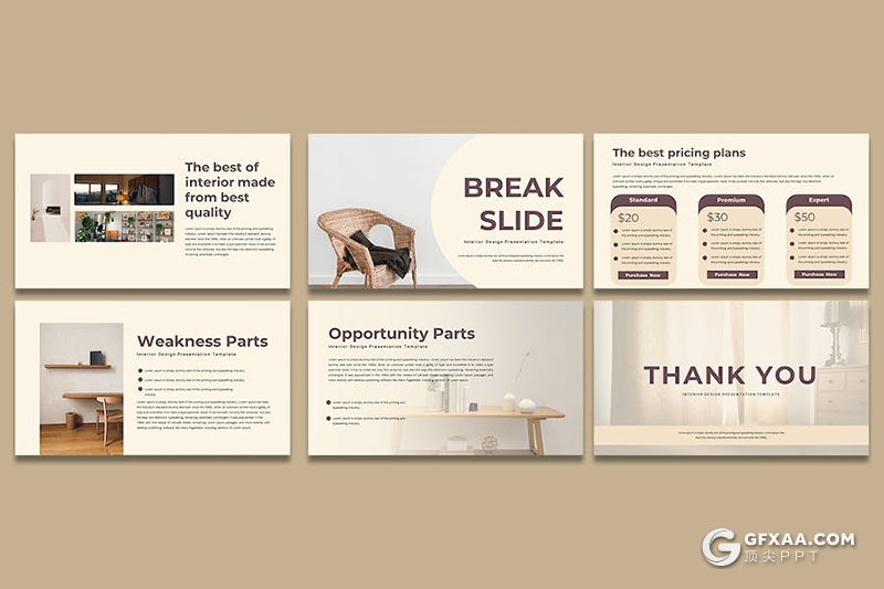 15页大气精美家居装修装饰室内设计国外keynote模板 - 顶尖PPT