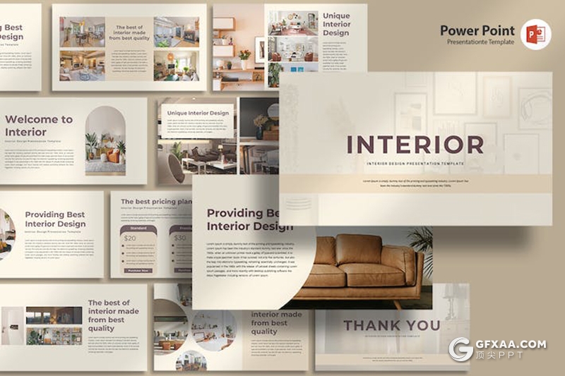 15页大气精美家居装修装饰室内设计国外PPT模板 - 顶尖PPT