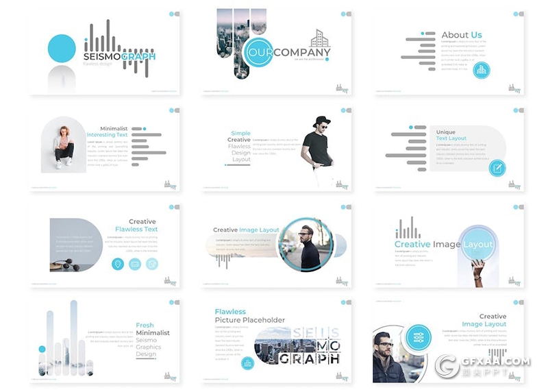 30页创意大气企业合作商业计划商务通用国外PPT模板5种配色 - 顶尖PPT