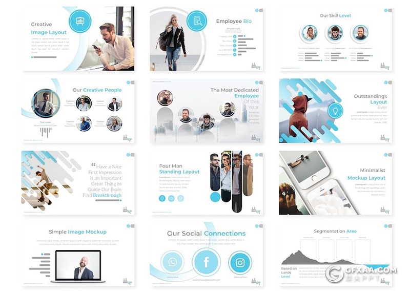 30页创意大气企业合作商业计划商务通用国外PPT模板5种配色 - 顶尖PPT