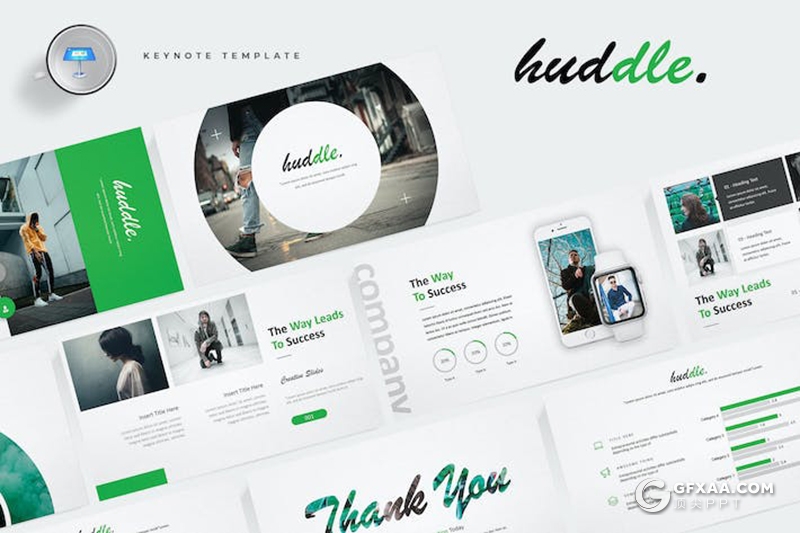 品牌宣传营销展示国外keynote模板5种配色 - 顶尖PPT